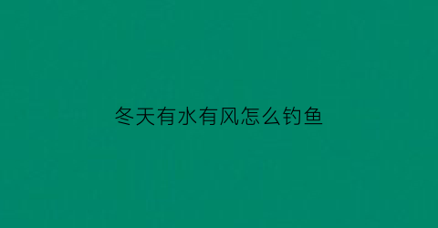 “冬天有水有风怎么钓鱼(冬天水流急下方有鱼吗)