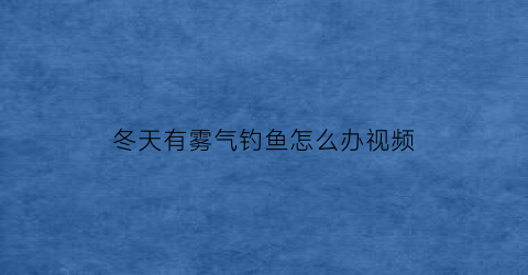 “冬天有雾气钓鱼怎么办视频(冬天有雾气钓鱼怎么办视频教学)