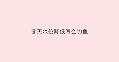 冬天水位降低怎么钓鱼(冬天水位降低怎么钓鱼好)
