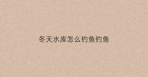 冬天水库怎么钓鱼钓鱼(冬天水库钓鱼选什么位置最好)