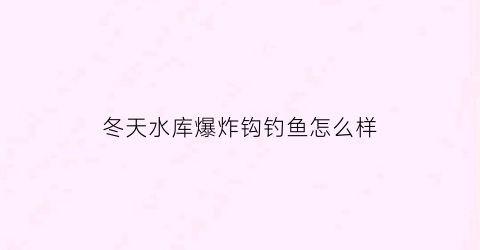 “冬天水库爆炸钩钓鱼怎么样(冬天用爆炸钩能钓到鱼吗)