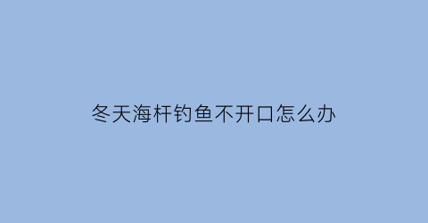 冬天海杆钓鱼不开口怎么办