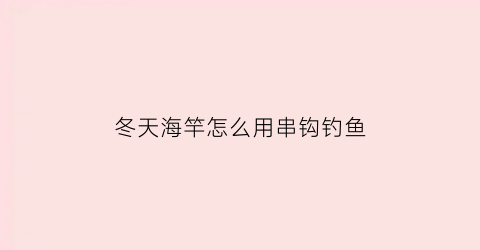 冬天海竿怎么用串钩钓鱼(冬天海竿怎么用串钩钓鱼视频)
