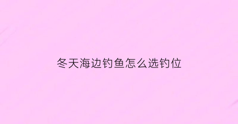 冬天海边钓鱼怎么选钓位(冬天海边钓什么鱼)