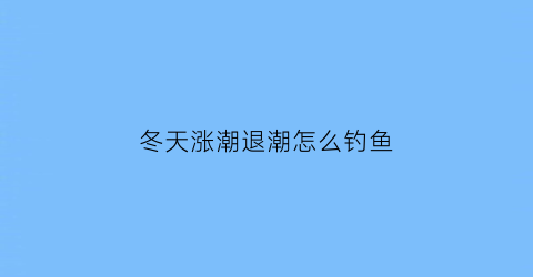 冬天涨潮退潮怎么钓鱼(冬天退潮后能捡到什么)