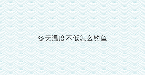 冬天温度不低怎么钓鱼(冬天温度不低怎么钓鱼最好)