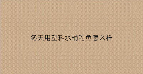 冬天用塑料水桶钓鱼怎么样(用塑料桶给鱼困水可以吗)