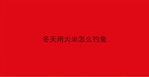 冬天用大米怎么钓鱼(冬天用米饭钓鲫鱼可以吗)