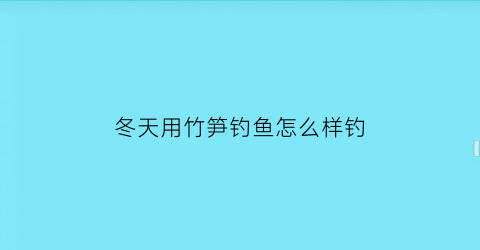 冬天用竹笋钓鱼怎么样钓(冬天用竹笋钓鱼怎么样钓好)