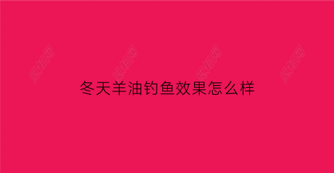 “冬天羊油钓鱼效果怎么样(冬天羊油打窝)