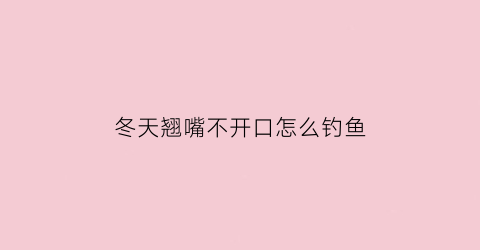 “冬天翘嘴不开口怎么钓鱼(冬天钓翘嘴的窗口期)