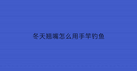 “冬天翘嘴怎么用手竿钓鱼(冬天怎样钓翘嘴鱼视频)