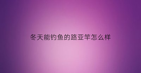 冬天能钓鱼的路亚竿怎么样(冬天适合路亚钓鱼吗)