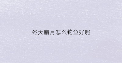 冬天腊月怎么钓鱼好呢(寒冬腊月怎么钓鱼)