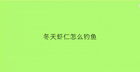 冬天虾仁怎么钓鱼(冬天虾肉钓鱼)