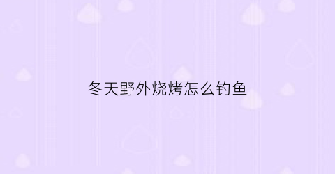 冬天野外烧烤怎么钓鱼(冬天野外烧烤怎么钓鱼视频)