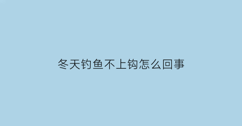 冬天钓鱼不上钩怎么回事