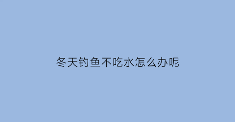 “冬天钓鱼不吃水怎么办呢(冬天钓鱼不吃食怎么办)