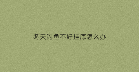 冬天钓鱼不好挂底怎么办(冬天钓鱼不好挂底怎么办呢)