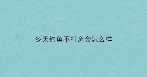 冬天钓鱼不打窝会怎么样(冬季不打窝如何野钓大鲫鱼)