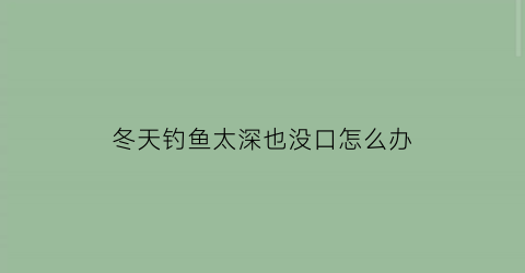 冬天钓鱼太深也没口怎么办(冬天钓鱼很难开口)