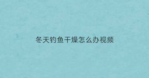 冬天钓鱼干燥怎么办视频(冬天钓鱼太冷怎么办)