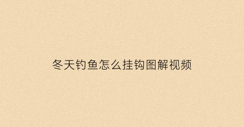 冬天钓鱼怎么挂钩图解视频(冬天钓鱼应该怎么钓)