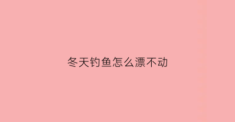 冬天钓鱼怎么漂不动(冬天钓鱼浮漂)