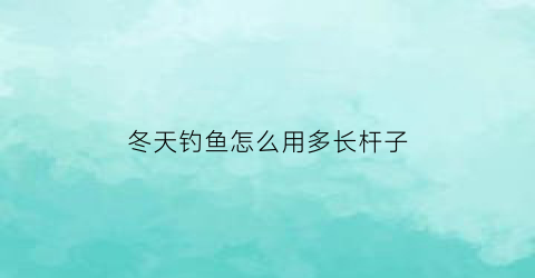 “冬天钓鱼怎么用多长杆子(冬天钓鱼要钓多远)