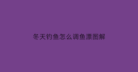 “冬天钓鱼怎么调鱼漂图解(冬天钓鱼调漂技巧野钓)