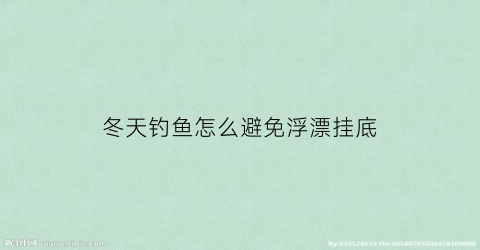 冬天钓鱼怎么避免浮漂挂底(冬天钓鱼钓浮好不好钓鱼)