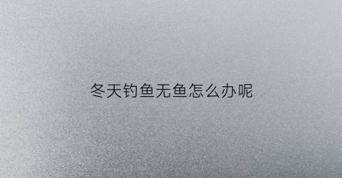 冬天钓鱼无鱼怎么办呢(冬天没鱼钓吗)