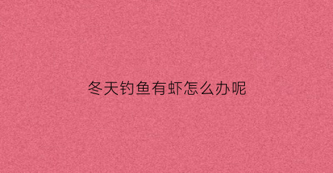 冬天钓鱼有虾怎么办呢(冬天钓鱼有虾怎么办呢)