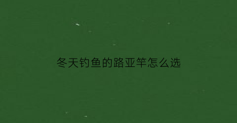 冬天钓鱼的路亚竿怎么选(冬天路亚竿的使用方法)