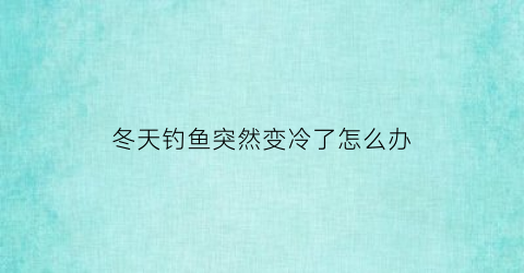 冬天钓鱼突然变冷了怎么办(冬天钓鱼冷不冷)
