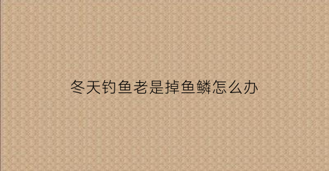冬天钓鱼老是掉鱼鳞怎么办(冬天钓鱼太冷怎么办)