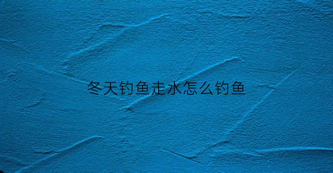 冬天钓鱼走水怎么钓鱼(冬季钓鱼走水钓内弯还是外弯)