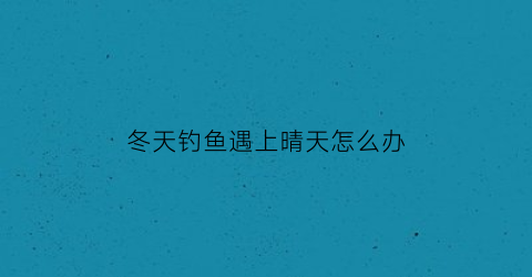 冬天钓鱼遇上晴天怎么办(冬季大晴天钓鱼)