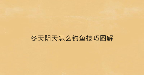 “冬天阴天怎么钓鱼技巧图解(冬天阴天钓深还是钓浅)