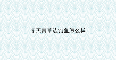 “冬天青草边钓鱼怎么样(冬天能野钓大草鱼和青鱼)