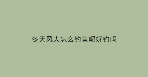 冬天风大怎么钓鱼呢好钓吗(冬季大风天钓鱼技巧)