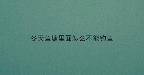 冬天鱼塘里面怎么不能钓鱼(冬天鱼塘钓鱼技巧大全)