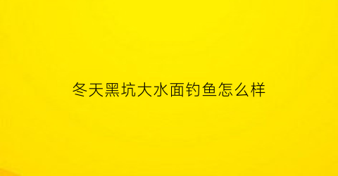 冬天黑坑大水面钓鱼怎么样(冬天黑坑调漂技巧调几钓几)