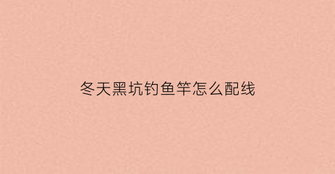 冬天黑坑钓鱼竿怎么配线