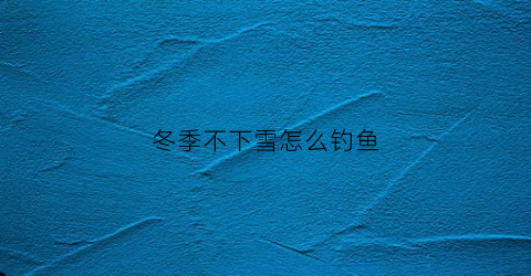 冬季不下雪怎么钓鱼(冬季不下雪怎么钓鱼视频)