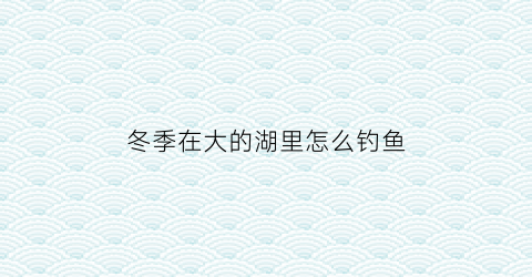 冬季在大的湖里怎么钓鱼