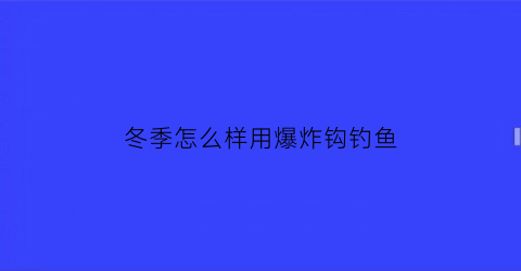 冬季怎么样用爆炸钩钓鱼(冬天钓爆炸钩用什么饵料最好)
