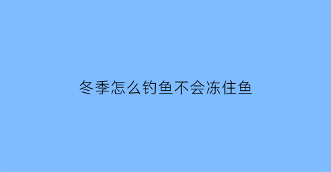 “冬季怎么钓鱼不会冻住鱼(冬天怎么钓鱼鱼容易上钩)