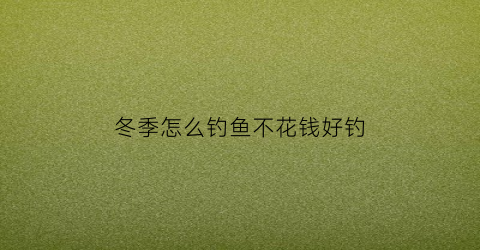 “冬季怎么钓鱼不花钱好钓(冬季怎么钓鱼不花钱好钓呢)