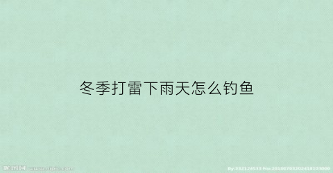 冬季打雷下雨天怎么钓鱼(入冬后下雨打雷)